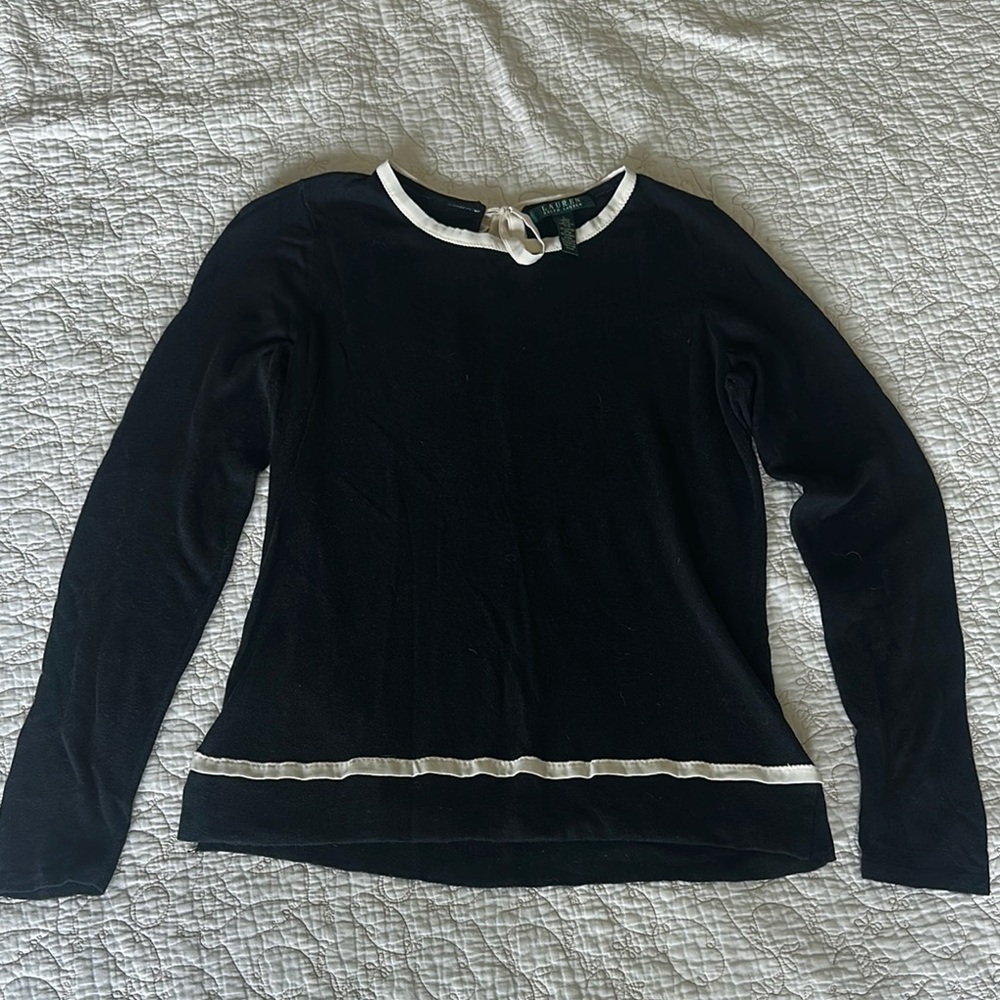 Ralph Lauren Black and White Long Sleeve Hoodie